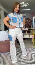 Cargar imagen en el visor de la galería, SET PANTALÓN BLANCO Y DENIM
